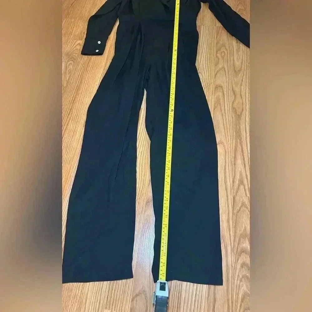 NWT‎ ASOS Love & Harmony Solid Woven Long Sleeve Black Jumpsuit in Size S - Picture 8 of 9